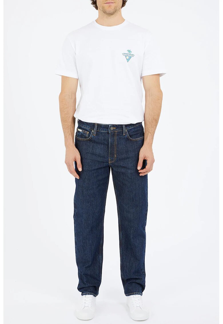GUESS JEANS Дънки със средновисока талия и джобове - Тъмносин