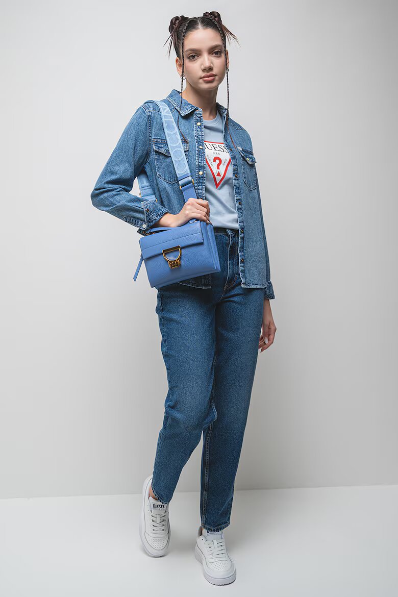 GUESS JEANS Дънкова риза с джобове с капаче