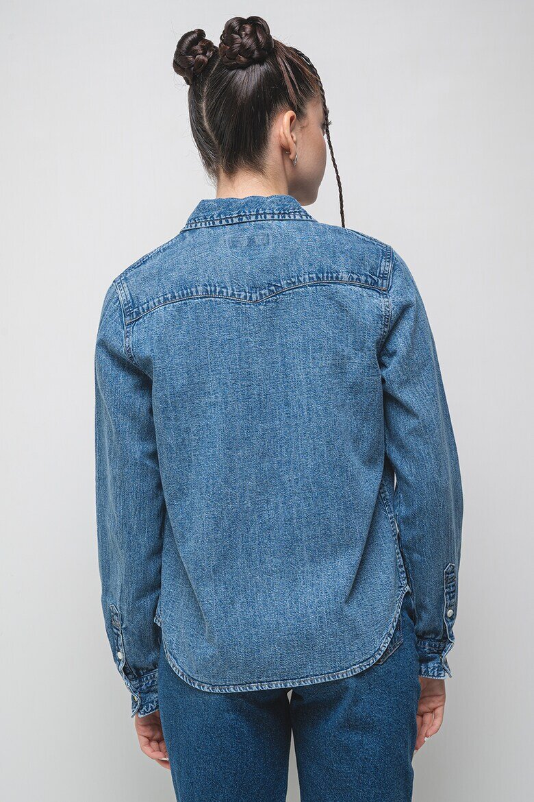 GUESS JEANS Дънкова риза с джобове с капаче