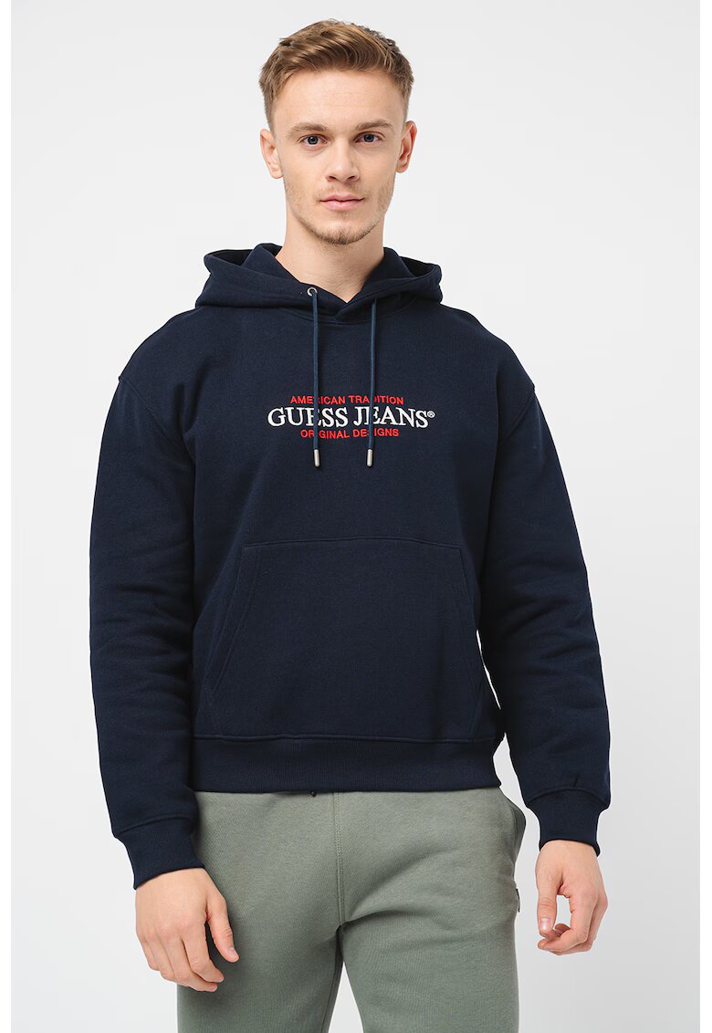 GUESS JEANS Худи с лого - Червен/Бял/Тъмносин