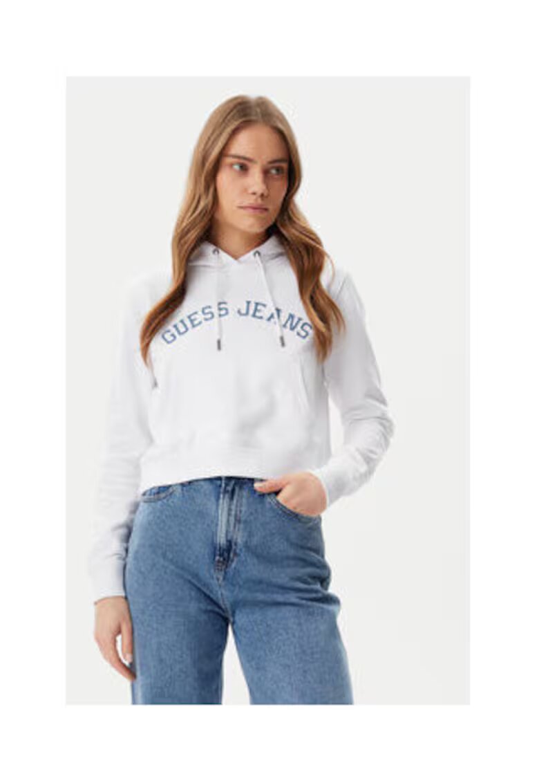 GUESS JEANS Къс суичър с качулка