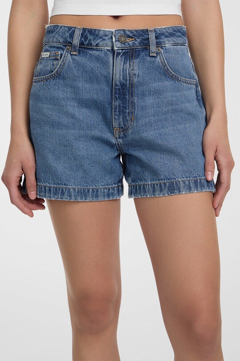GUESS JEANS Къси дънки с висока талия Син