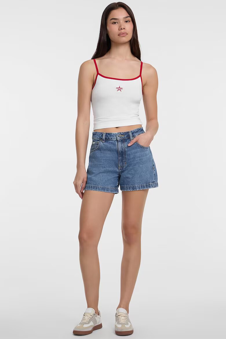 GUESS JEANS Къси дънки с висока талия Син