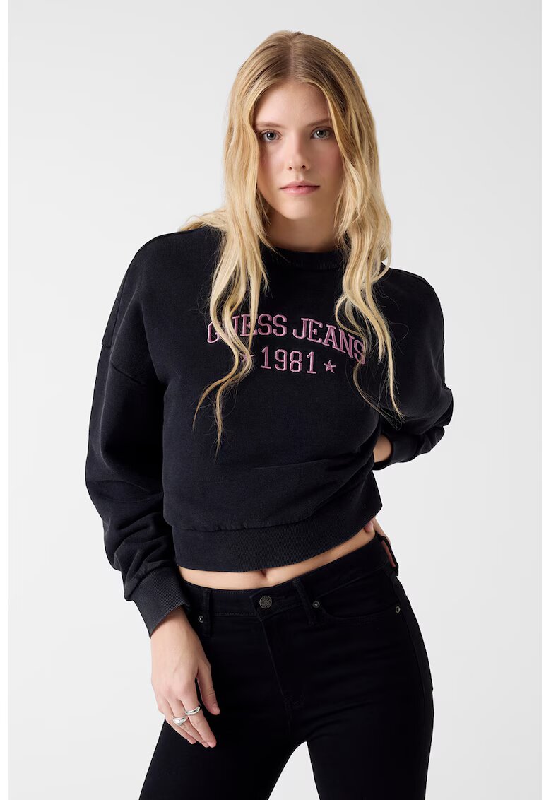 GUESS JEANS Късо худи с лого