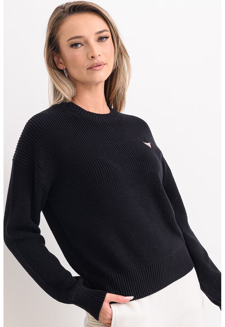 GUESS JEANS Памучен пуловер с лого