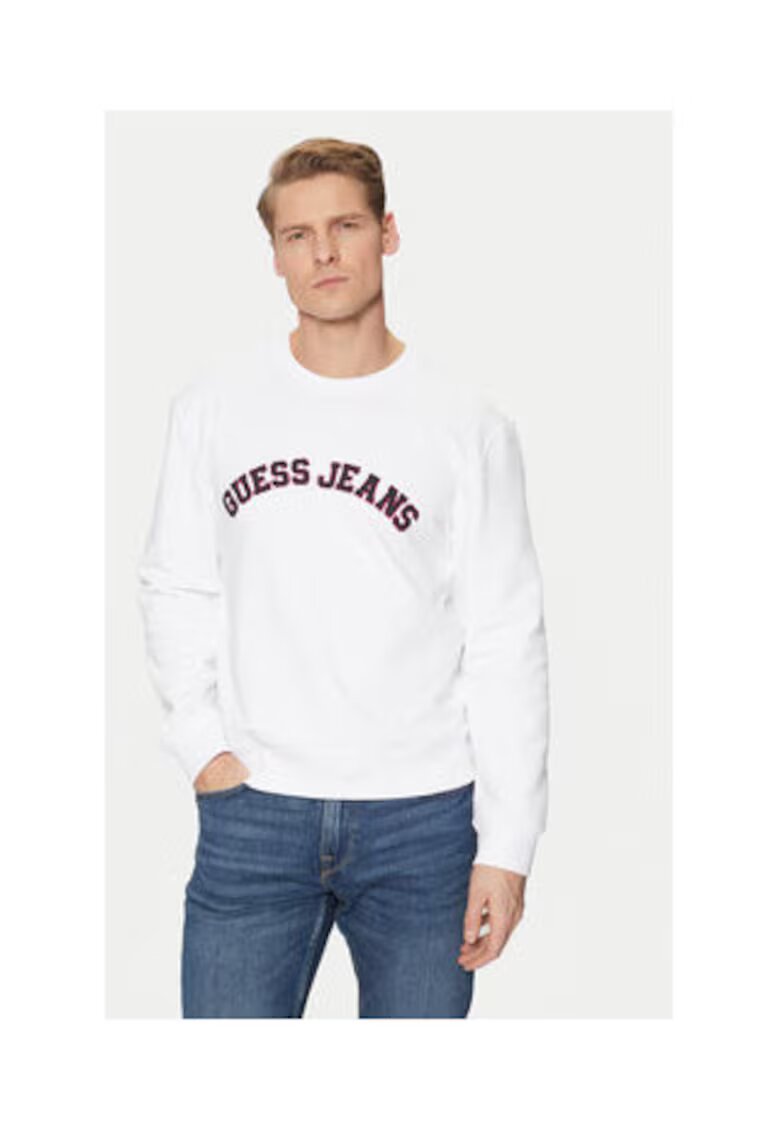 GUESS JEANS Памучен суичър с дълъг ръкав - графичен дизайн и лого