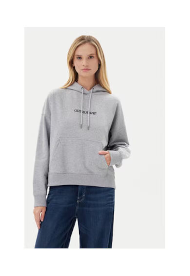 GUESS JEANS Памучен суичър с качулка