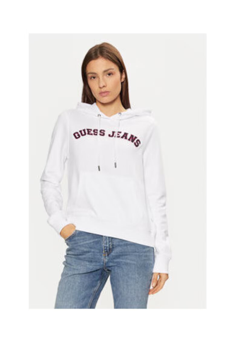 GUESS JEANS Памучен суичър с кенгуру джоб