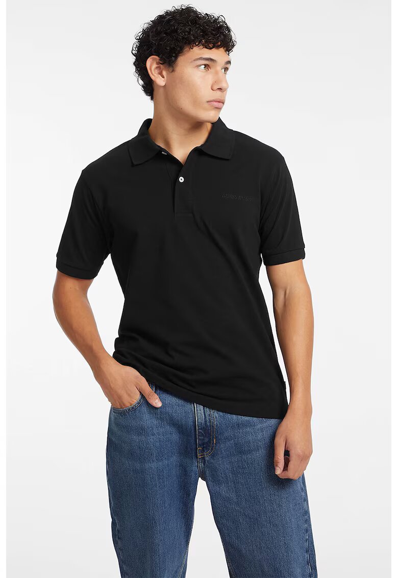 GUESS JEANS Памучна тениска с яка