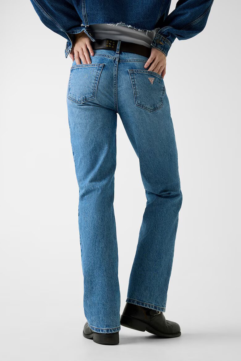 GUESS JEANS Прави дънки с миди талия Светлосин