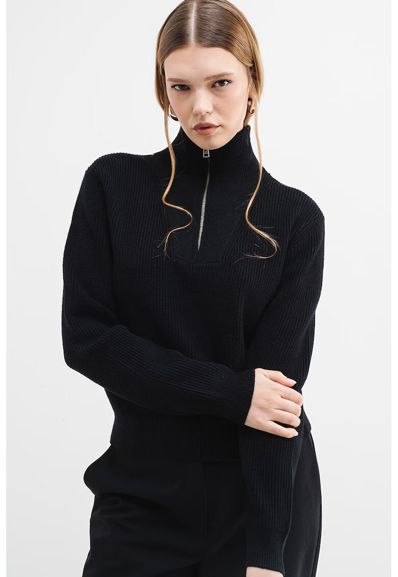 GUESS JEANS Пуловер с къс цип