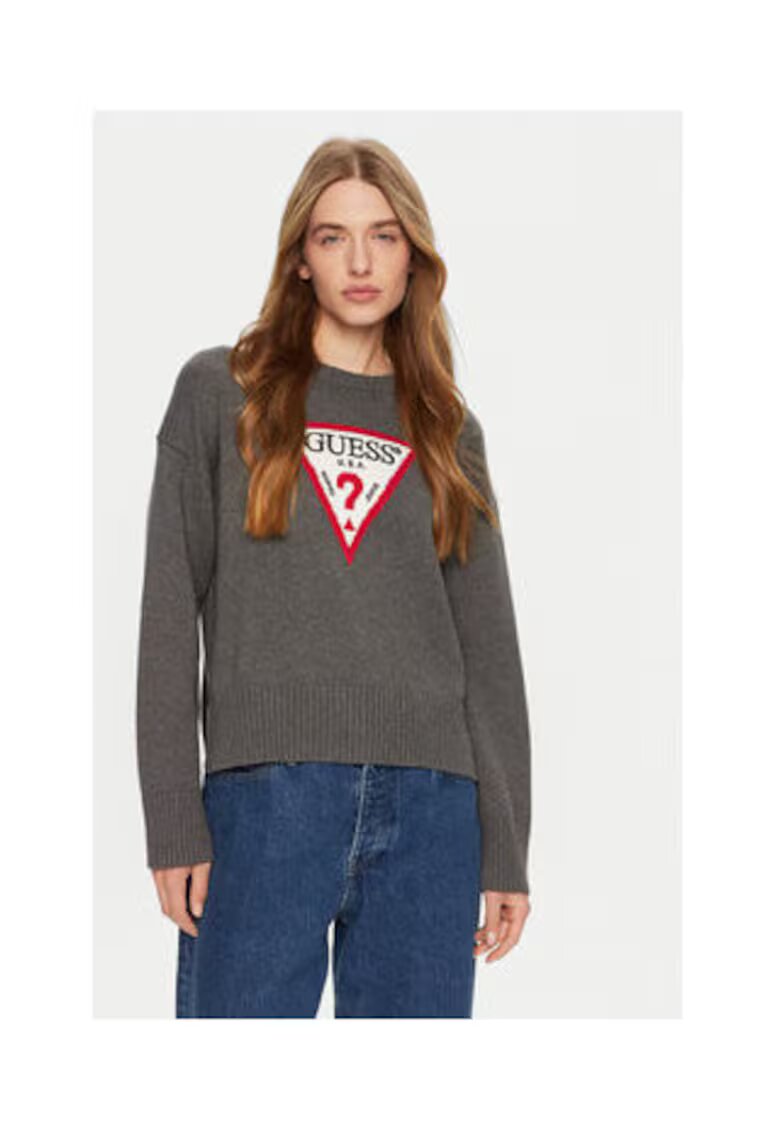 GUESS JEANS Пуловер с лого от органичен памук