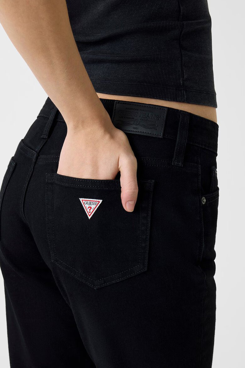 GUESS JEANS Разкроени дънки с ниска талия Черен