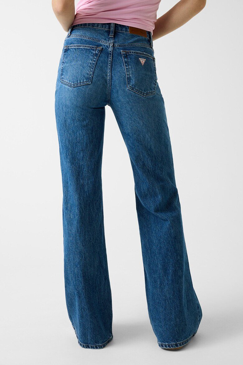 GUESS JEANS Разкроени дънки с ръб Тъмносин