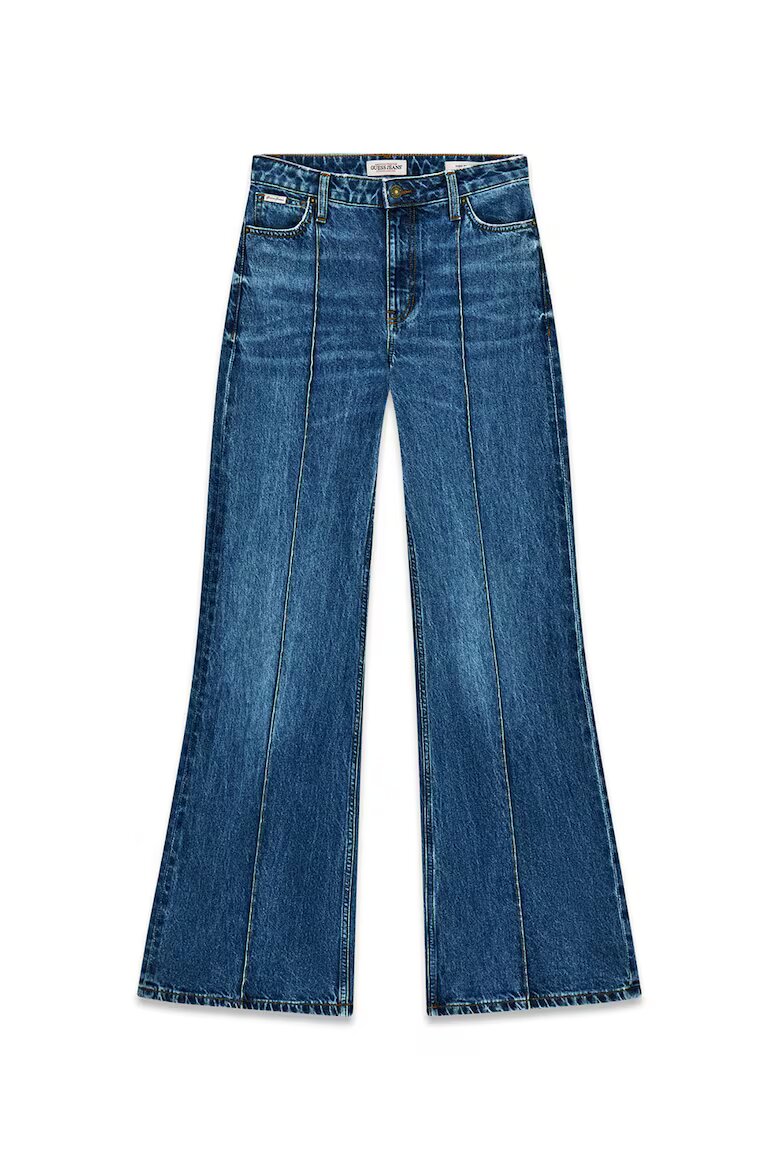 GUESS JEANS Разкроени дънки с ръб Тъмносин