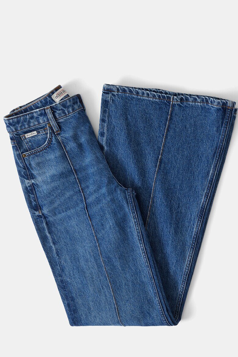 GUESS JEANS Разкроени дънки с ръб Тъмносин