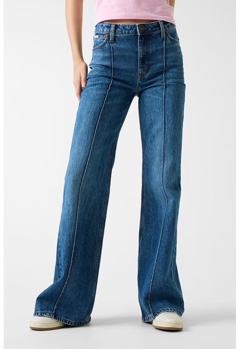 GUESS JEANS Разкроени дънки с ръб - Тъмносин