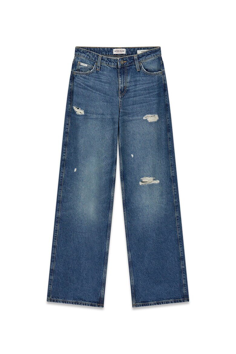 GUESS JEANS Широки дънки с релеф Син