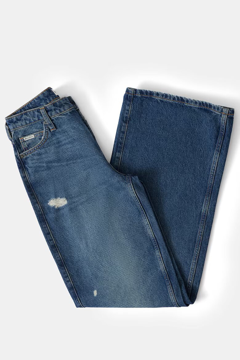GUESS JEANS Широки дънки с релеф Син
