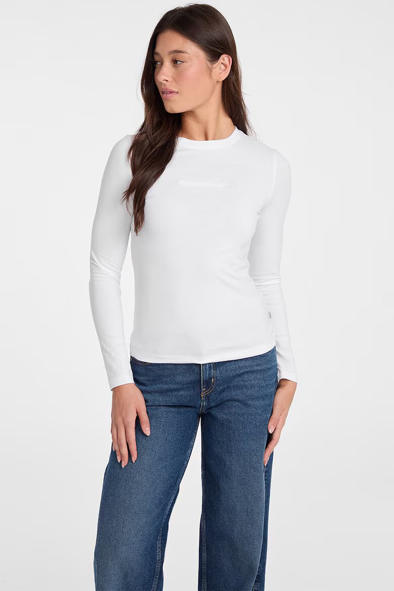 GUESS JEANS Слим блуза Бял