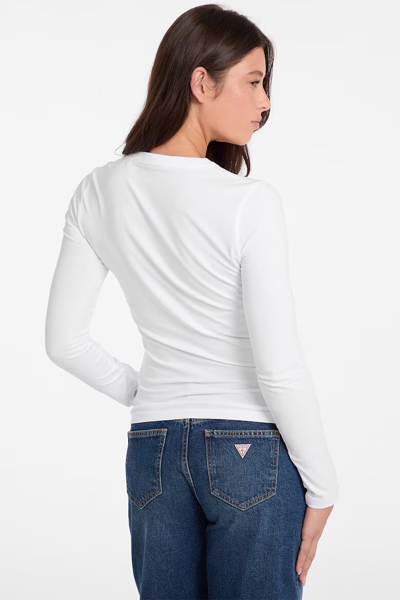 GUESS JEANS Слим блуза Бял