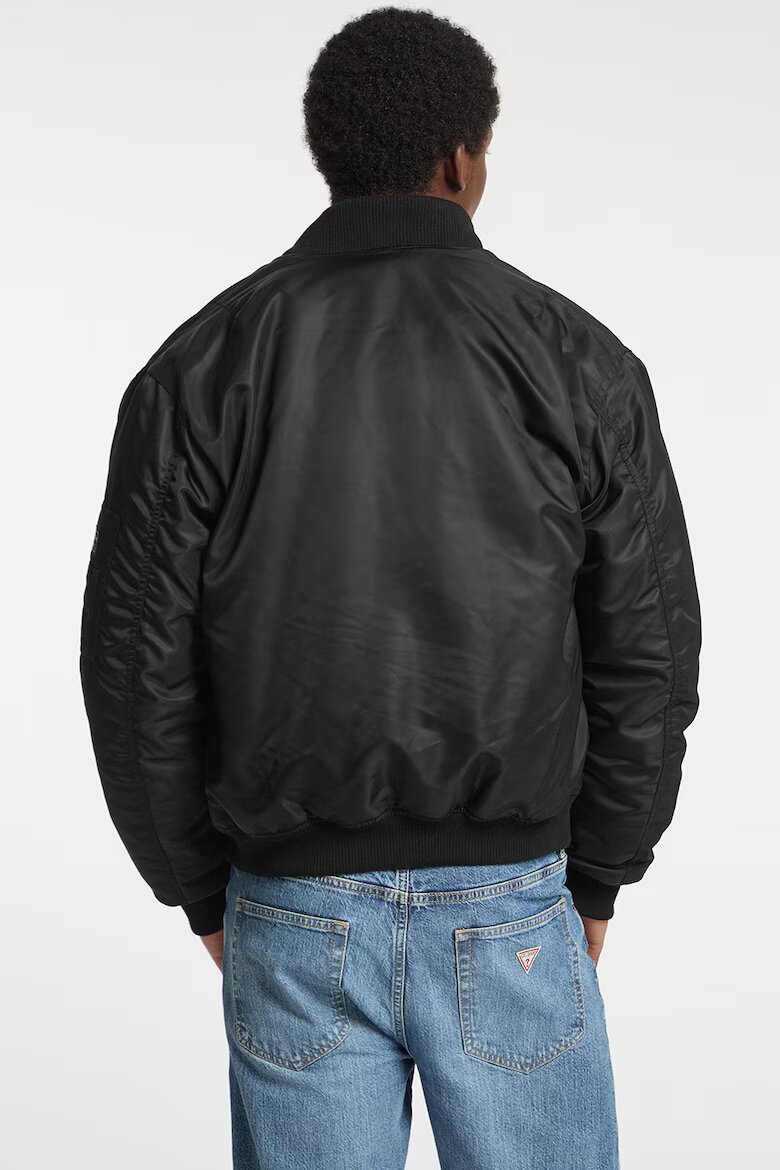 GUESS JEANS Стандартно яке с цип Черен