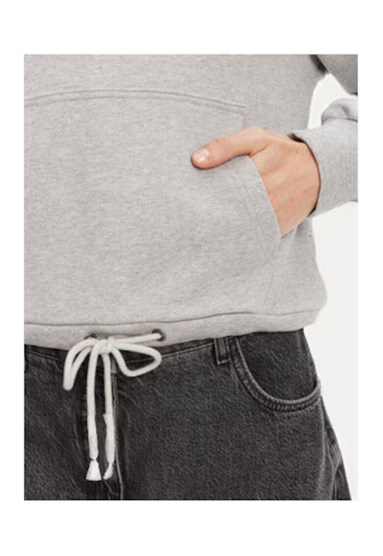 GUESS JEANS Суичър с щампа на текст и кенгуру джоб