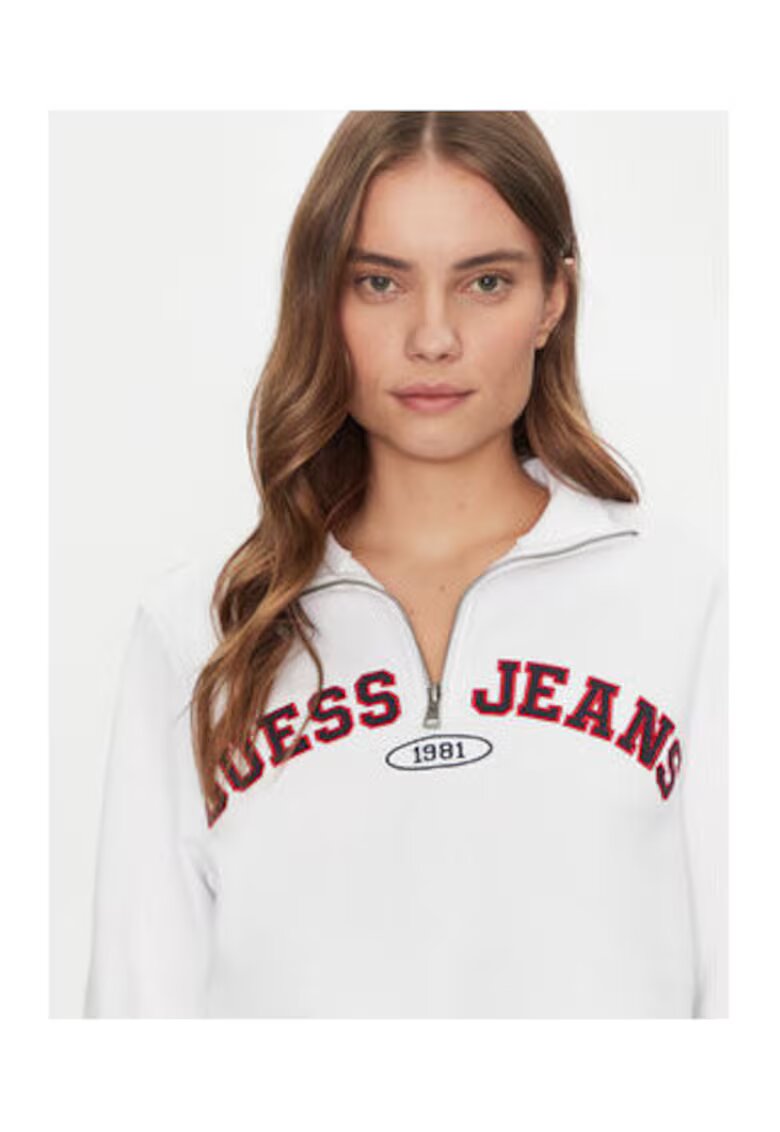 GUESS JEANS Суичър с цип и принт