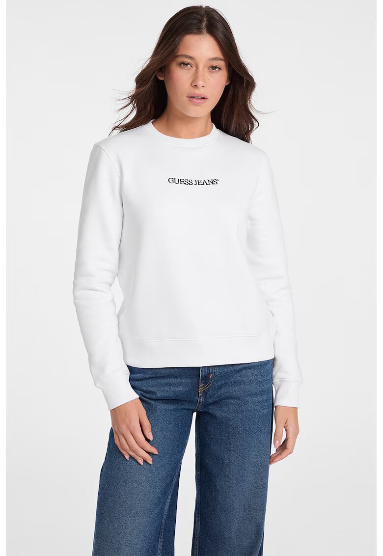 GUESS JEANS Суитшърт с овално деколте и лого