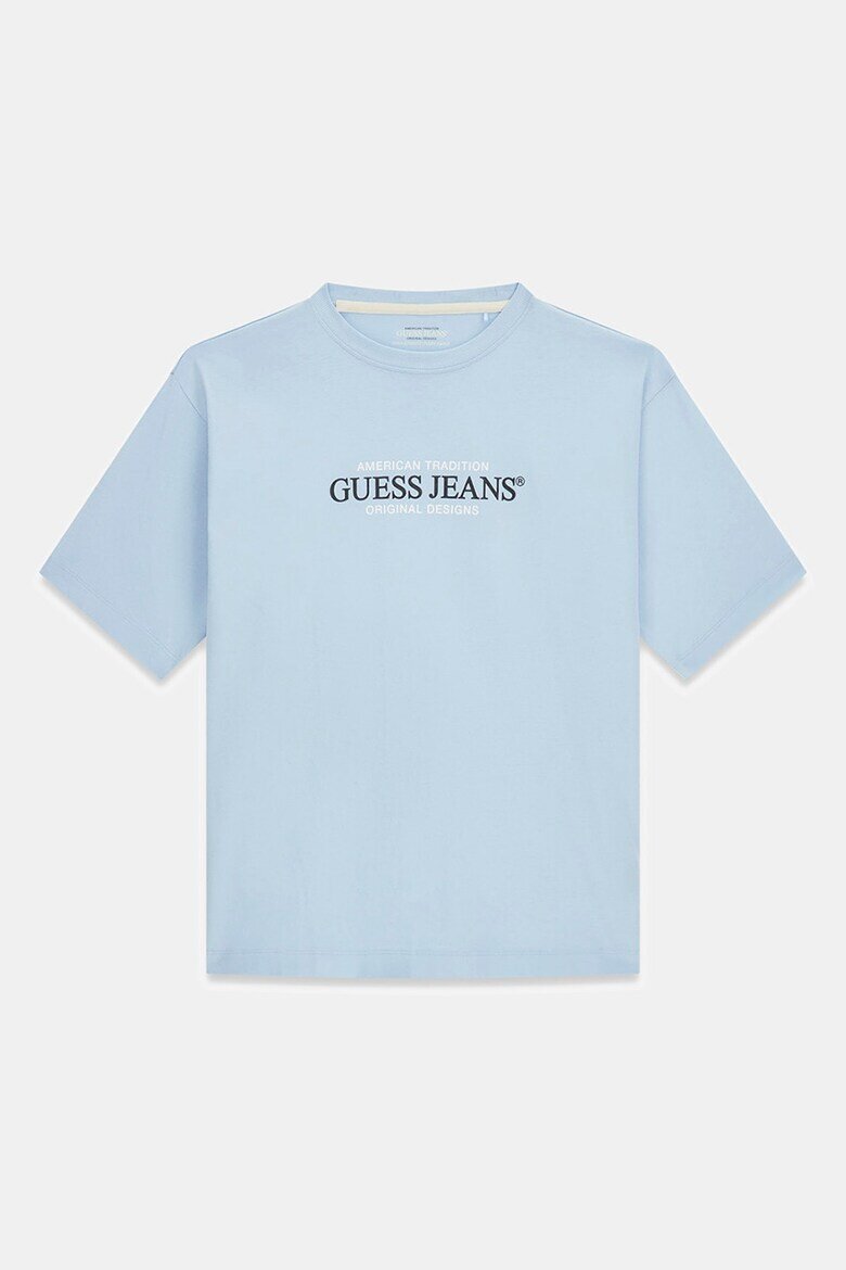 GUESS JEANS Тениска с овално деколте и лого