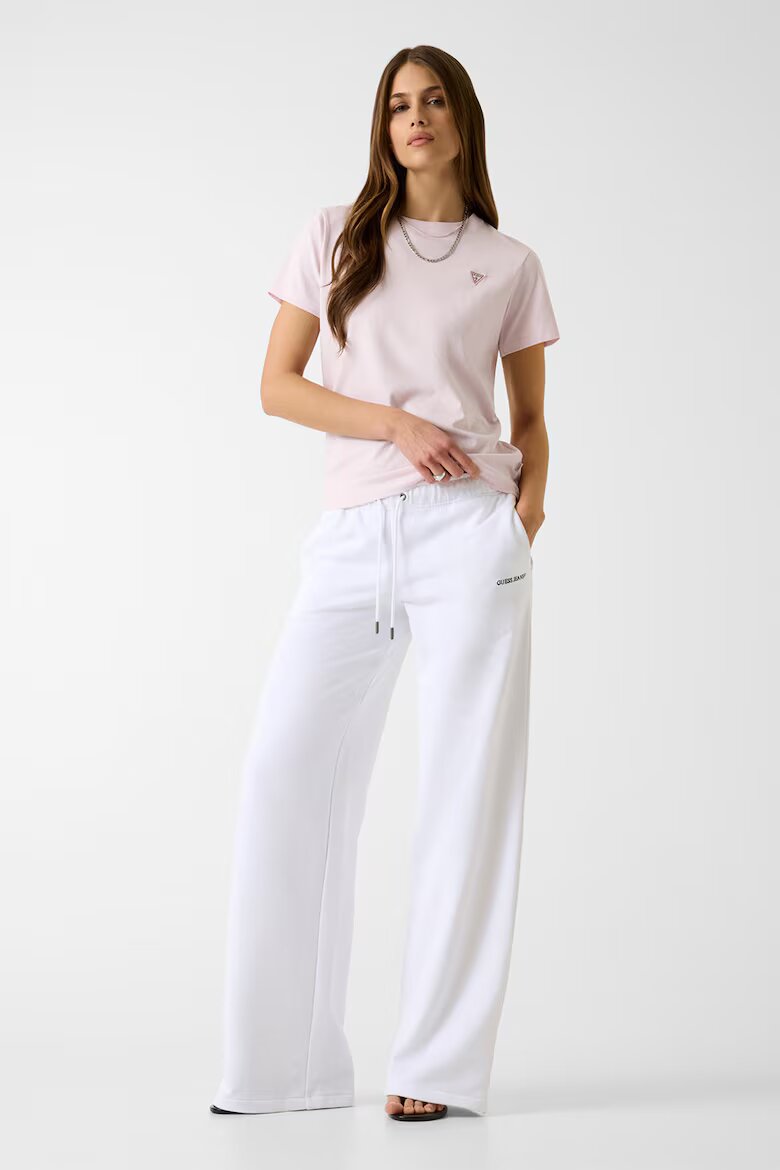 GUESS JEANS Тениска с пришито лого Червен/Пастелнорозов