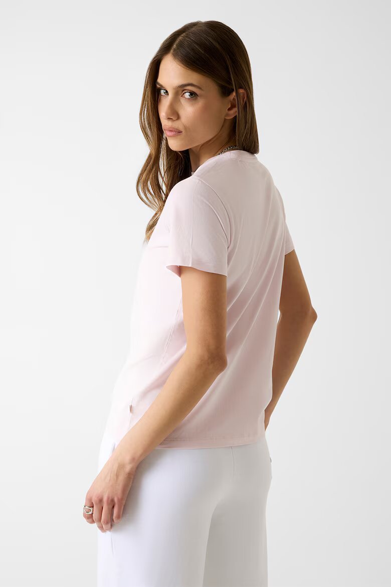 GUESS JEANS Тениска с пришито лого Червен/Пастелнорозов