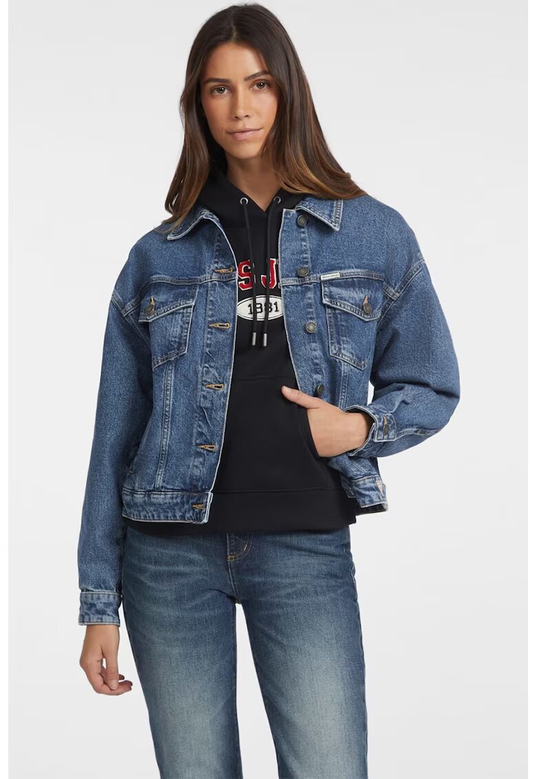 GUESS JEANS Уголемено яке от деним