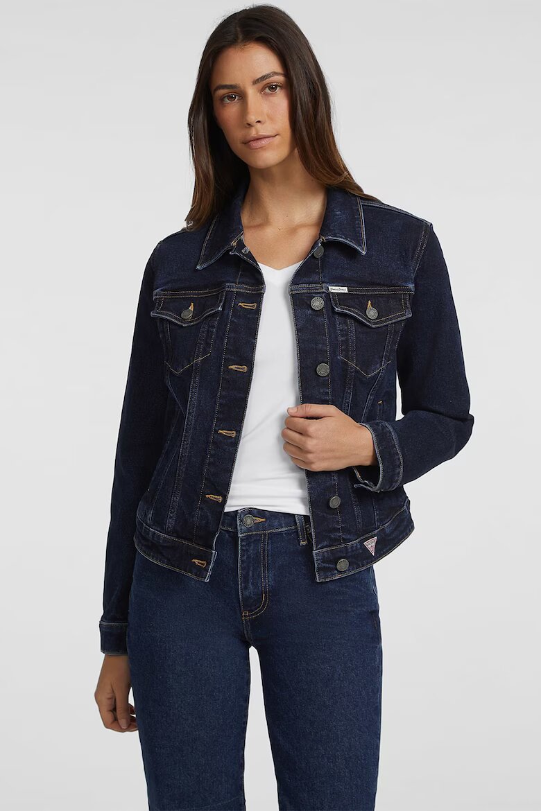 GUESS JEANS Яке от деним със стандартна кройка Тъмносин