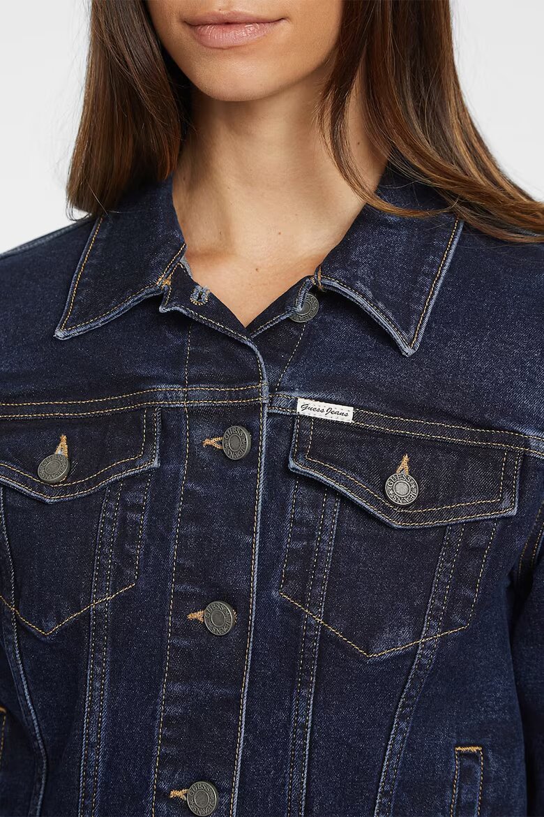 GUESS JEANS Яке от деним със стандартна кройка Тъмносин