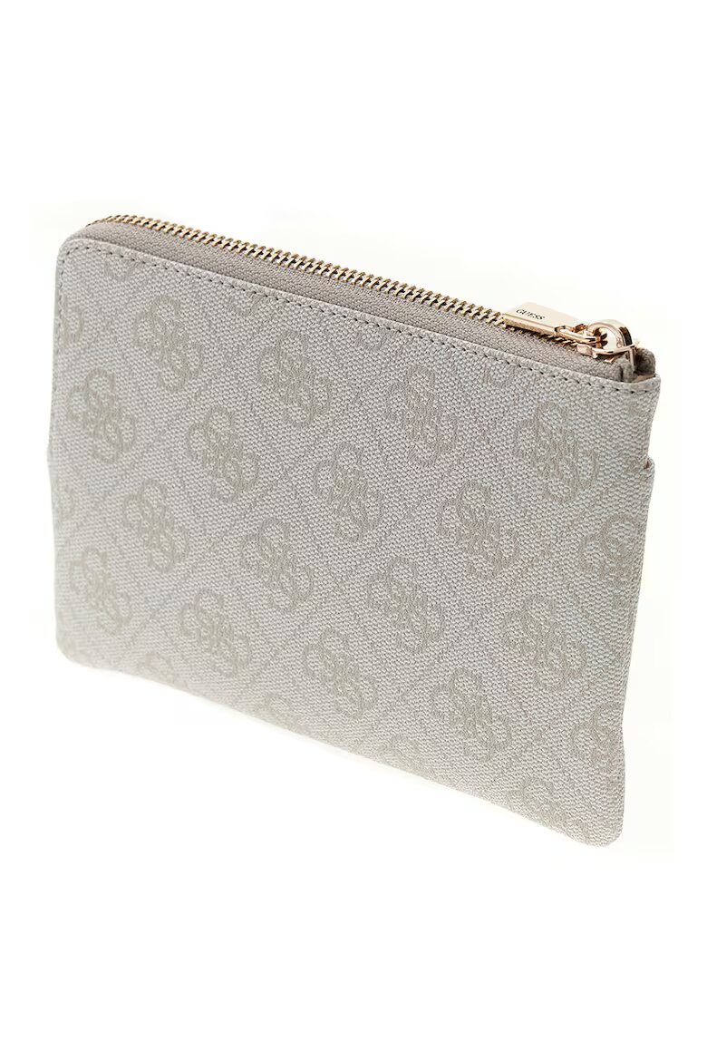 GUESS Калъф за карти Laurel с цип Слонова кост