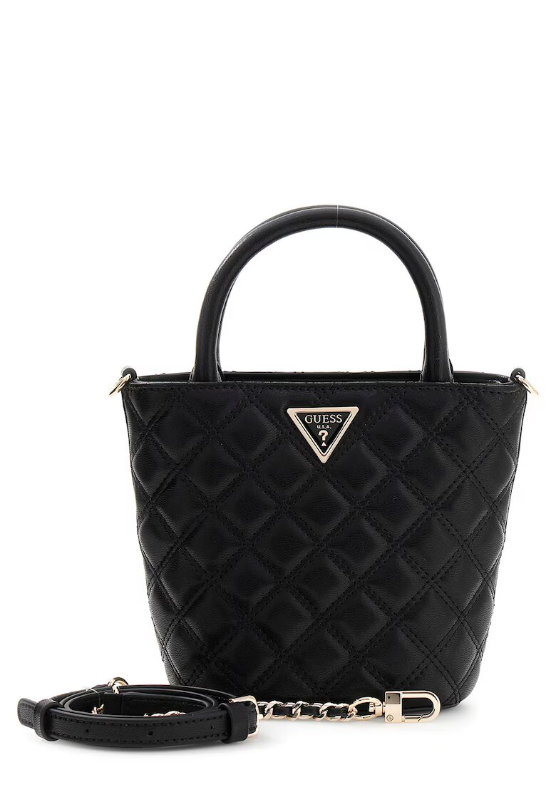 GUESS Капитонирана чанта Giully - Черен