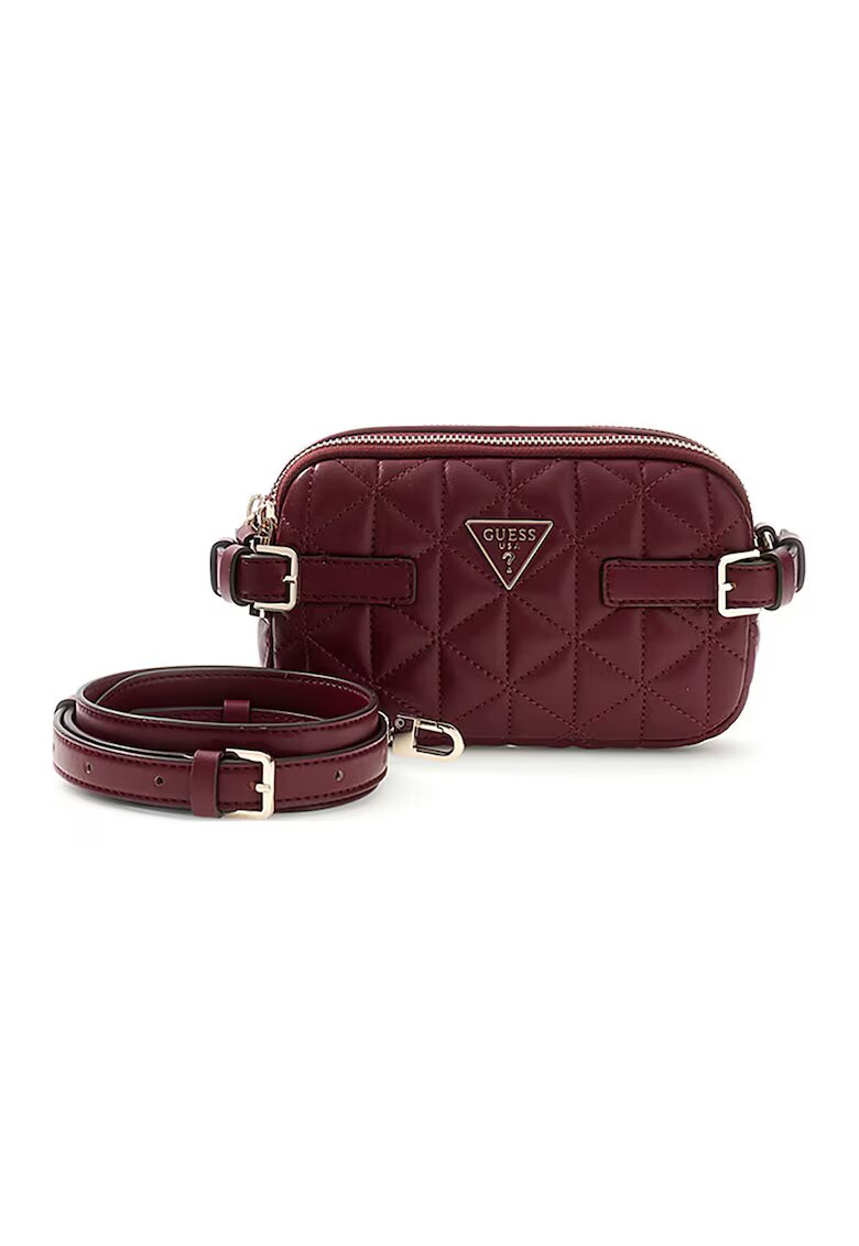 GUESS Капитонирана чанта през рамо Paisleigh - Бордо