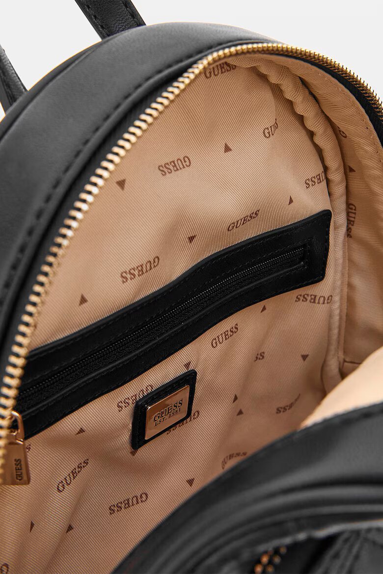 GUESS Капитонирана раница Giully от еко кожа Черен