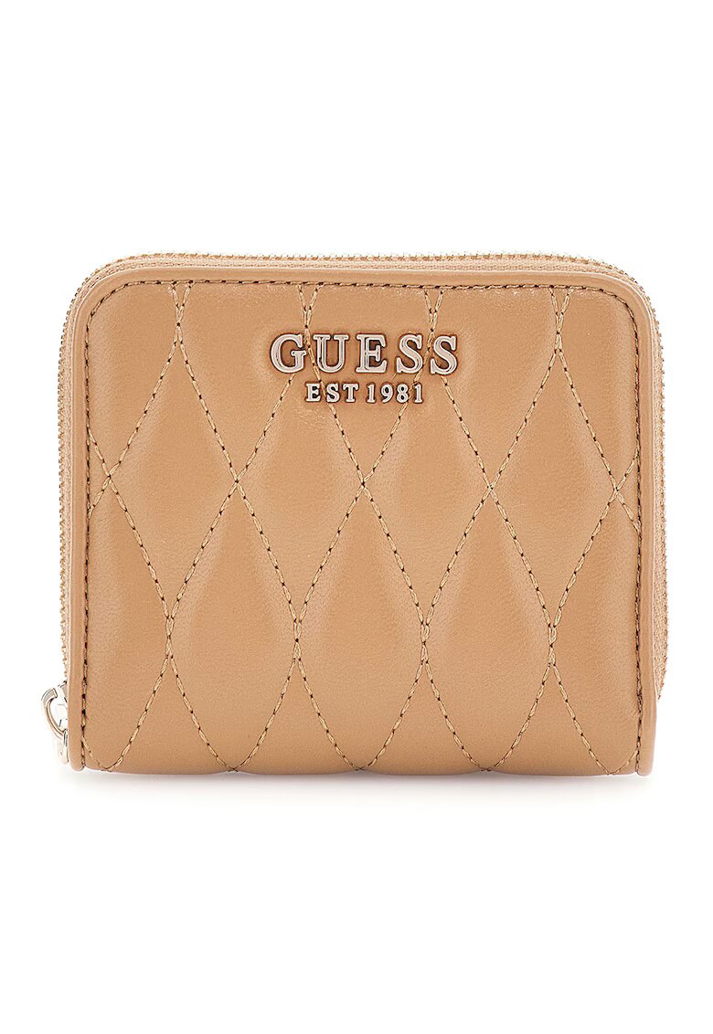 GUESS Капитонирано портмоне от еко кожа