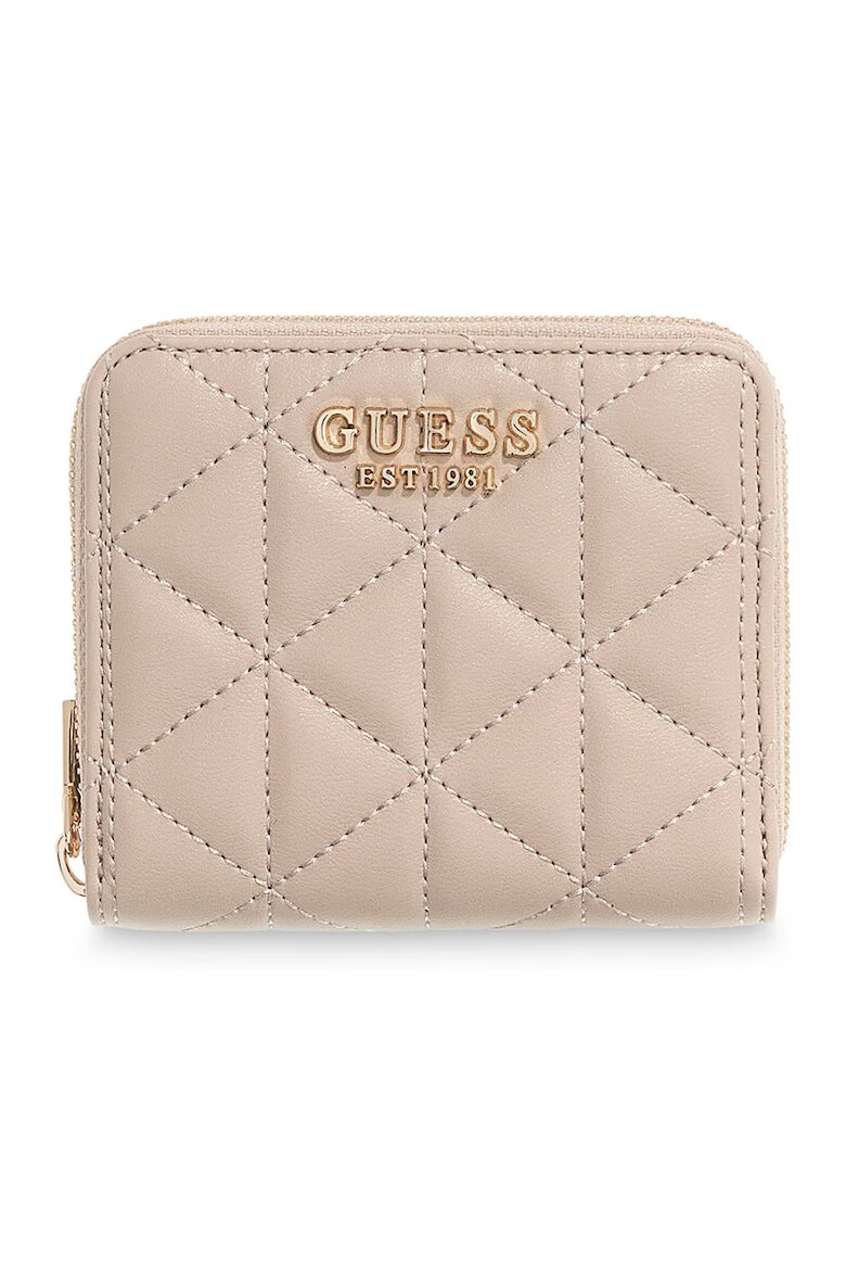 GUESS Капитонирано портмоне Paisleigh от еко кожа Бледо розово