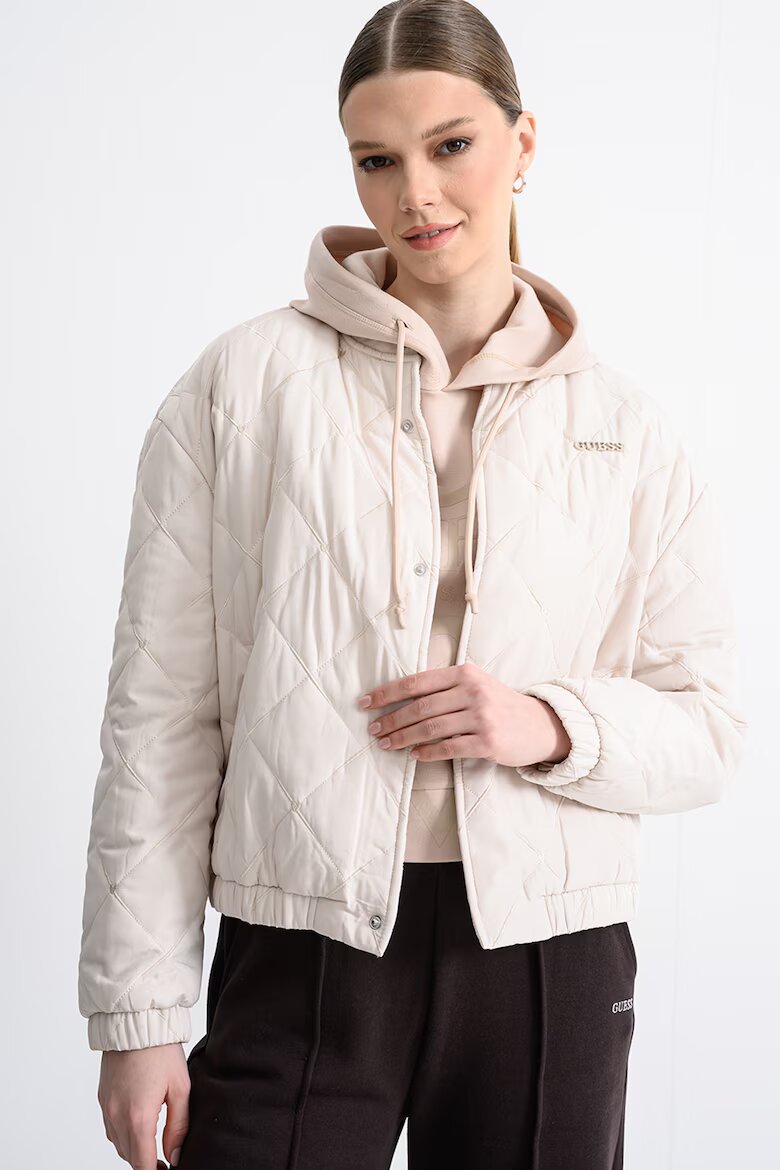 GUESS Капитонирано яке с джобове встрани Крем