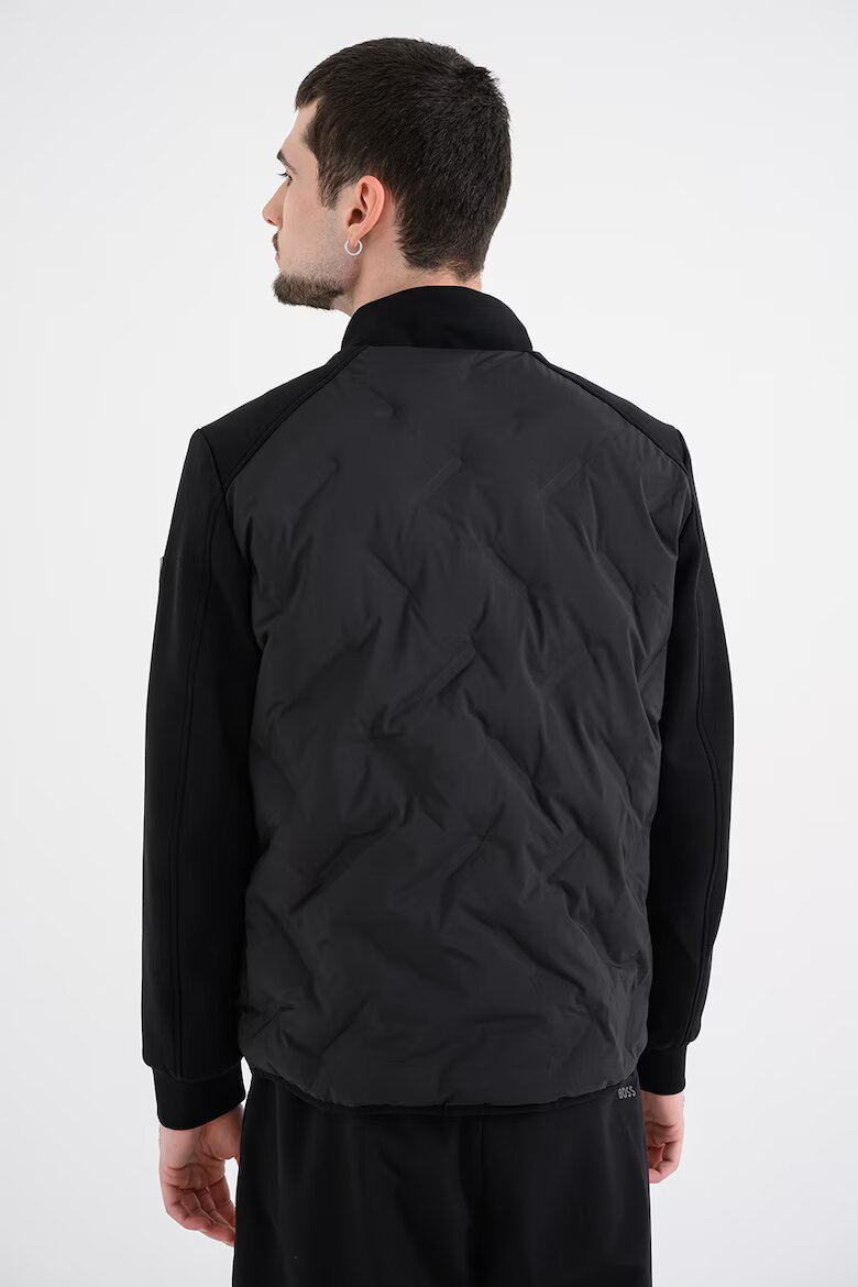 GUESS Капитонирано яке с яка и цип Черен