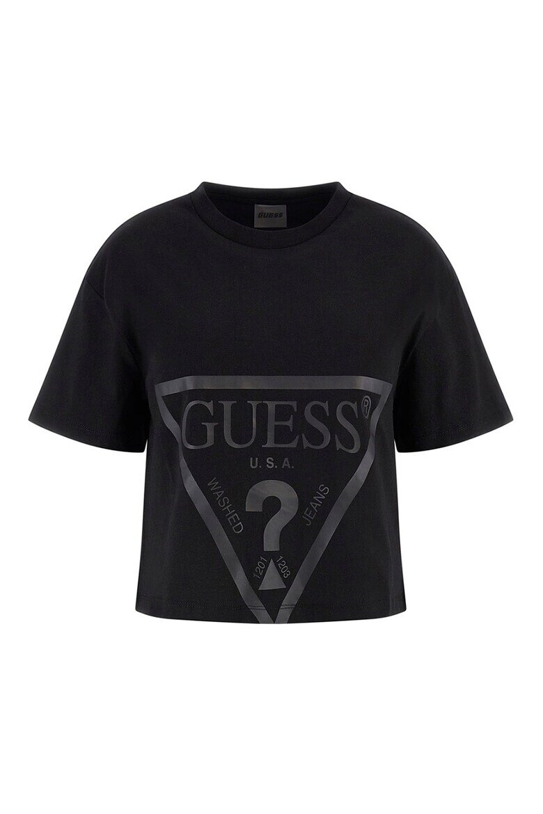 GUESS Къса фитнес тениска Adele Черен