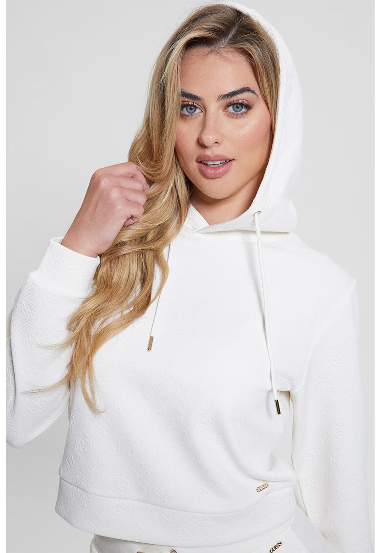 GUESS Късо фитнес худи с шито лого