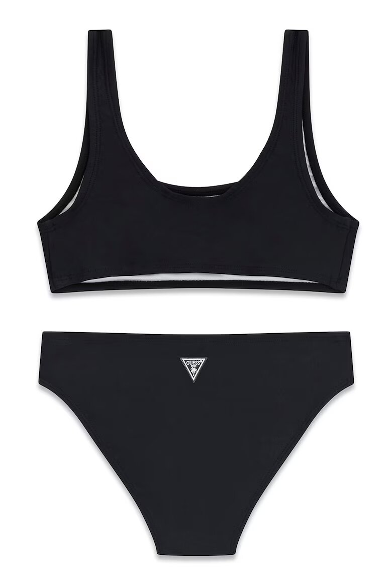 GUESS KIDS Бански от две части с лого от декоративни камъни Черен