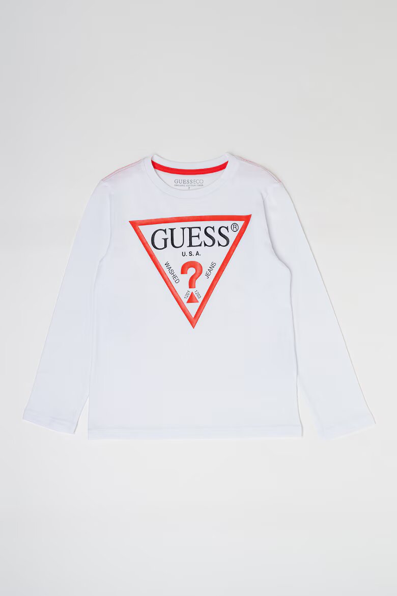 GUESS KIDS Блуза от органичен памук с лого Бял