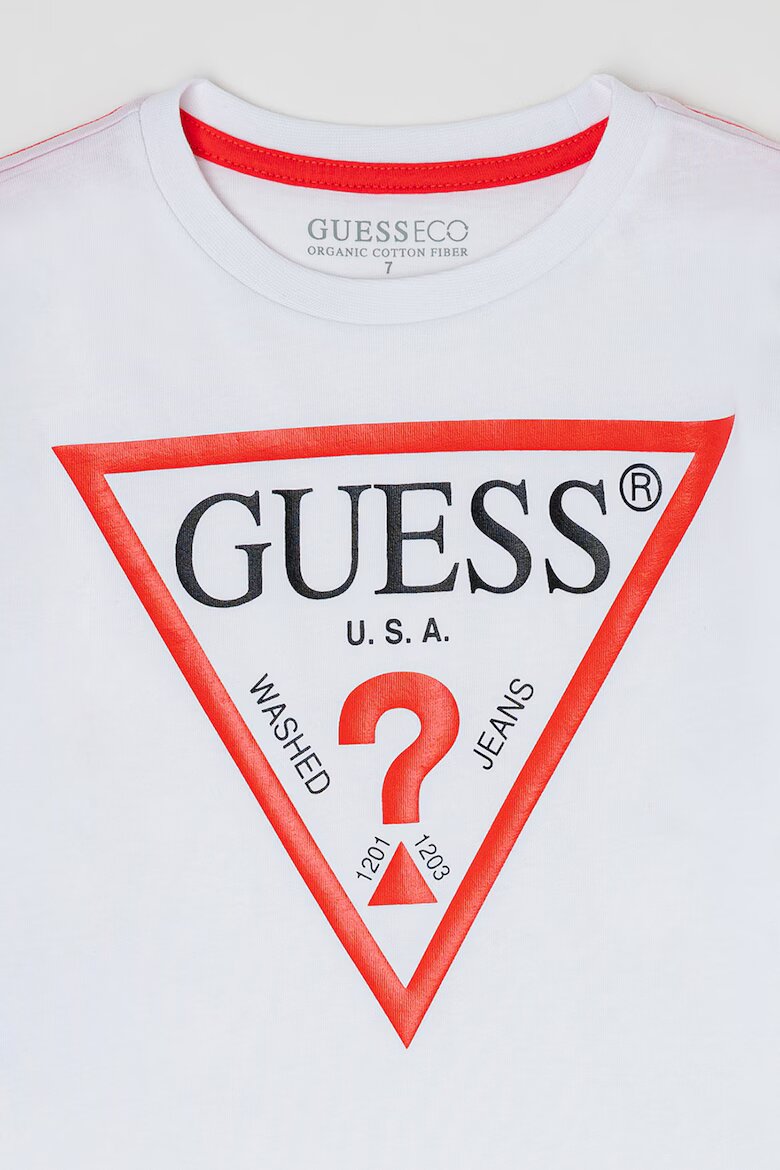 GUESS KIDS Блуза от органичен памук с лого Бял