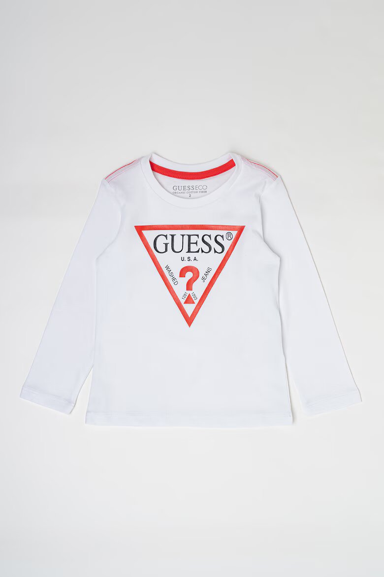 GUESS KIDS Блуза от органичен памук с лого Бял