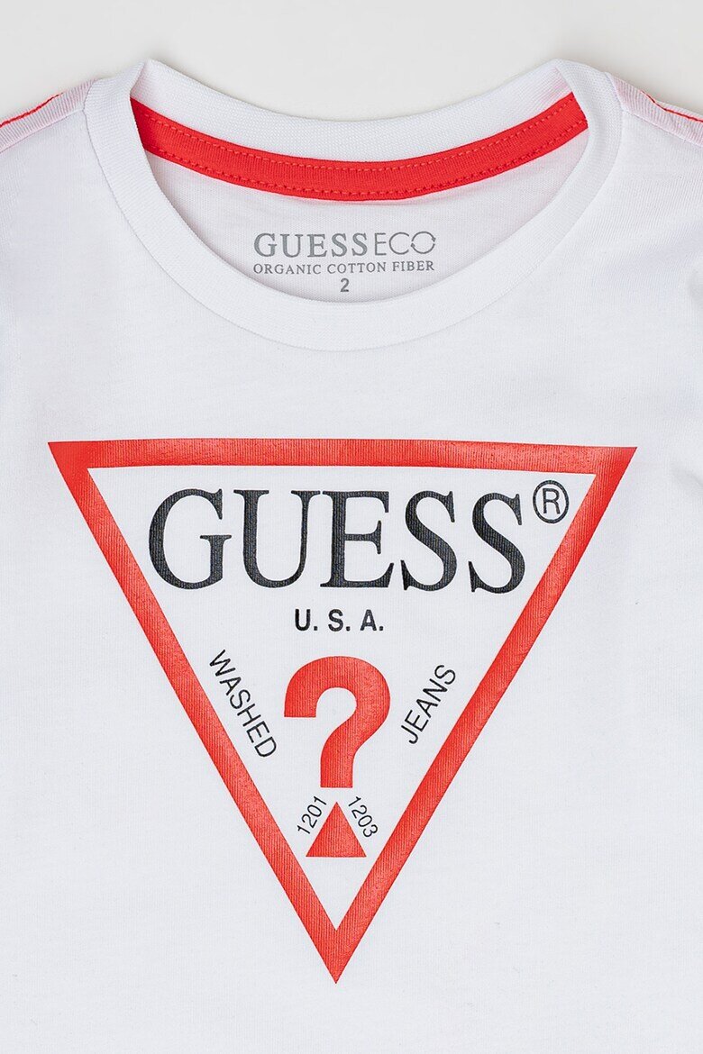 GUESS KIDS Блуза от органичен памук с лого Бял